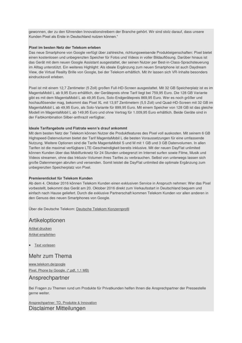 Deutsche Telekom: Pixel, das neue Smartphone von Google, Seite 2/3, komplettes Dokument unter http://boerse-social.com/static/uploads/file_1872_deutsche_telekom_pixel_das_neue_smartphone_von_google.pdf