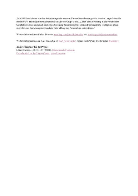 SAP Jam Collaboration: Neue Funktionen für besseren Informationszugriff, Seite 2/2, komplettes Dokument unter http://boerse-social.com/static/uploads/file_1877_sap_jam_collaboration_neue_funktionen_fur_besseren_informationszugriff.pdf (06.10.2016) 