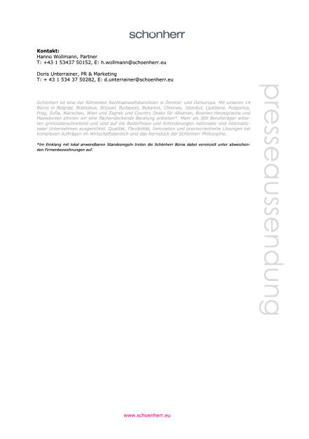 Schönherr berät ARA bei einvernehmlicher Beendigung eines EU-Kartellverfahrens, Seite 2/2, komplettes Dokument unter http://boerse-social.com/static/uploads/file_1887_schonherr_berat_ara_bei_einvernehmlicher_beendigung_eines_eu-kartellverfahrens.pdf (10.10.2016) 