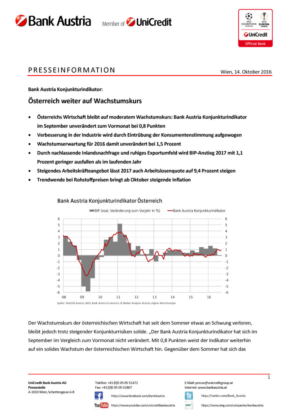 Bank Austria: Konjunkturindikator, Seite 1/6, komplettes Dokument unter http://boerse-social.com/static/uploads/file_1900_bank_austria_konjunkturindikator.pdf