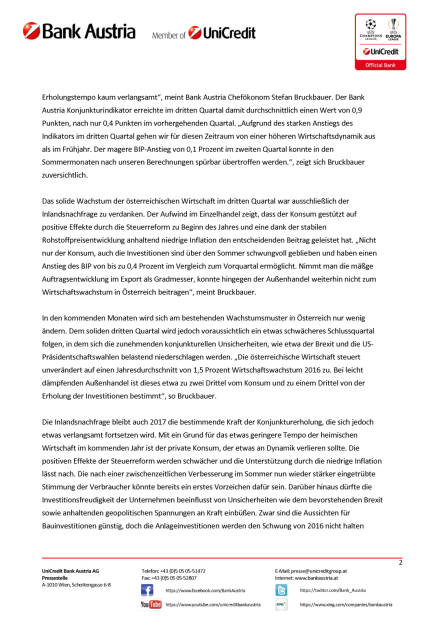 Bank Austria: Konjunkturindikator, Seite 2/6, komplettes Dokument unter http://boerse-social.com/static/uploads/file_1900_bank_austria_konjunkturindikator.pdf (14.10.2016) 