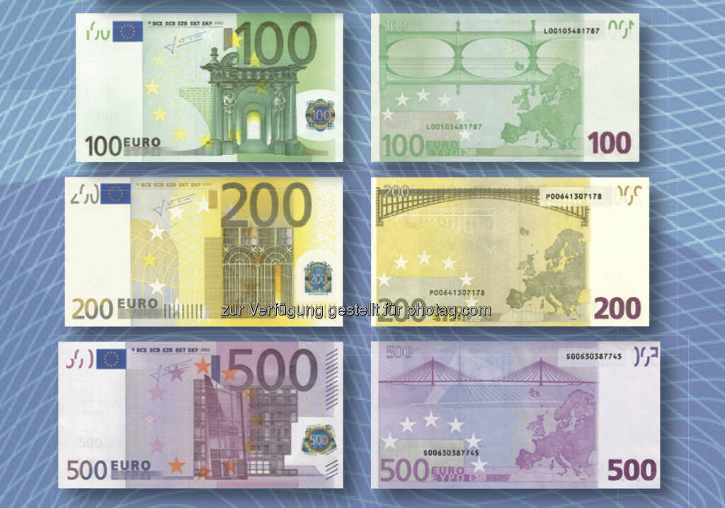 Euro-Banknoten der ersten Serie, © OeNB (30.04.2013) 