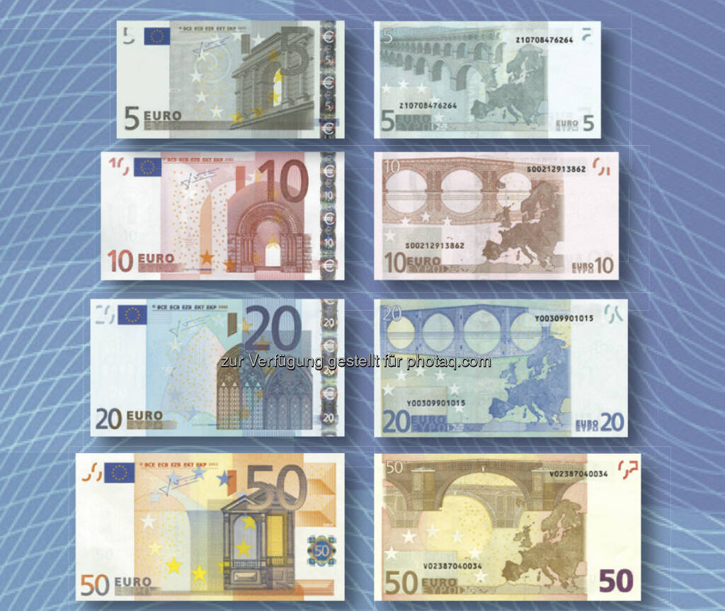 Euro-Banknoten der ersten Serie, © OeNB (30.04.2013) 