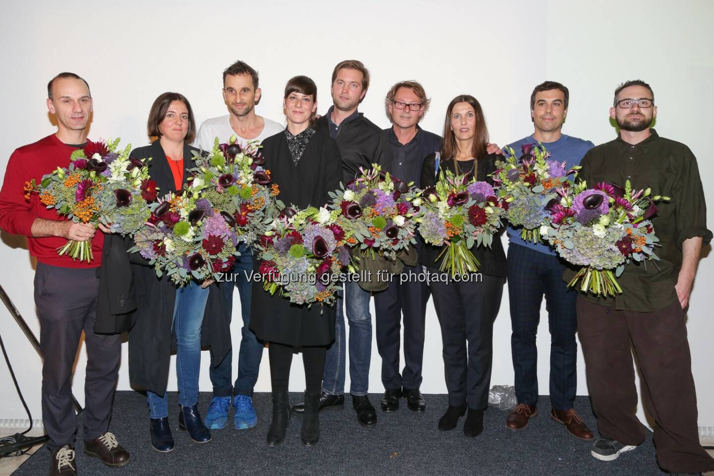 Michael Hammerschmid, Sonja Leimer, Misha Stroj, Stephanie Damianitsch (Kuratorin Leopold Museum), Benjamin Hirte, Hans-Peter Wipplinger (Direktor Leopold Museum), Anne Schneider, Christian Kosmas Mayer, Mathias Pöschl : Leopold Museum - Ein Fest für Kunst und Künstler/innen : Mit Benjamin Hirte, Sonia Leimer, Christian Kosmas Mayer, Mathias Pöschl, Anne Schneider sowie Misha Stroj und Michael Hammerschmid versammelt die Ausstellung „Poetiken des Materials“ sieben in Wien lebende Künstlerinnen und Künstler : Fotocredit: Leopold Museum-Privatstiftung/APA-Fotoservice/Tanzer