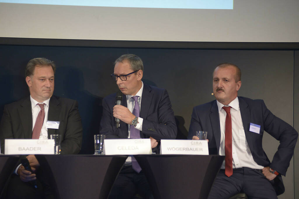 Nico Baader (Baader Bank AG), Willi Celeda (Raiffeisen Centrobank AG), Alois Wögerbauer (3 Banken-Generali Investment-Gesellschaft m.b.H.), © C.I.R.A./APA-Fotoservice/Bargad Fotograf/in: Nadine Bargad (23.10.2016) 