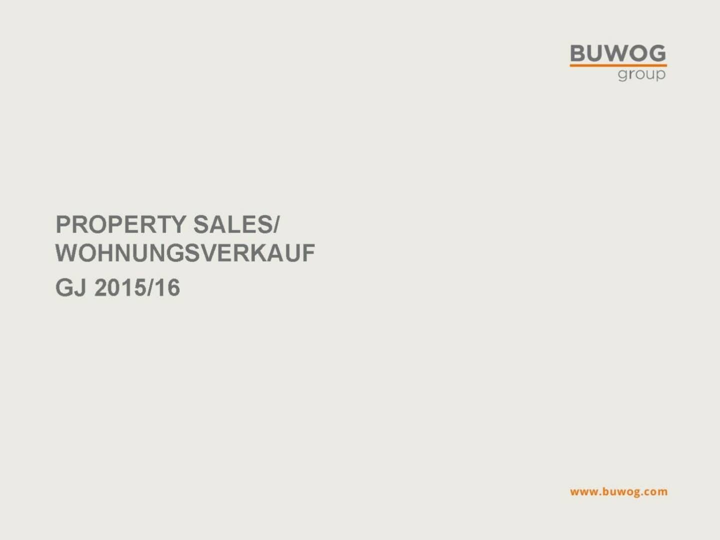 Buwog Group - Property Sales
