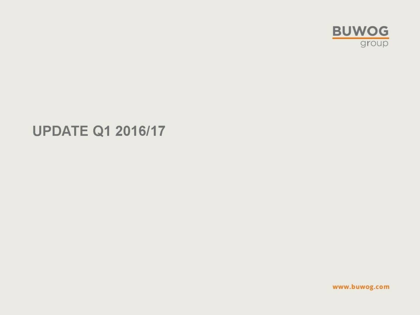 Buwog Group - Update Q1 2016/17