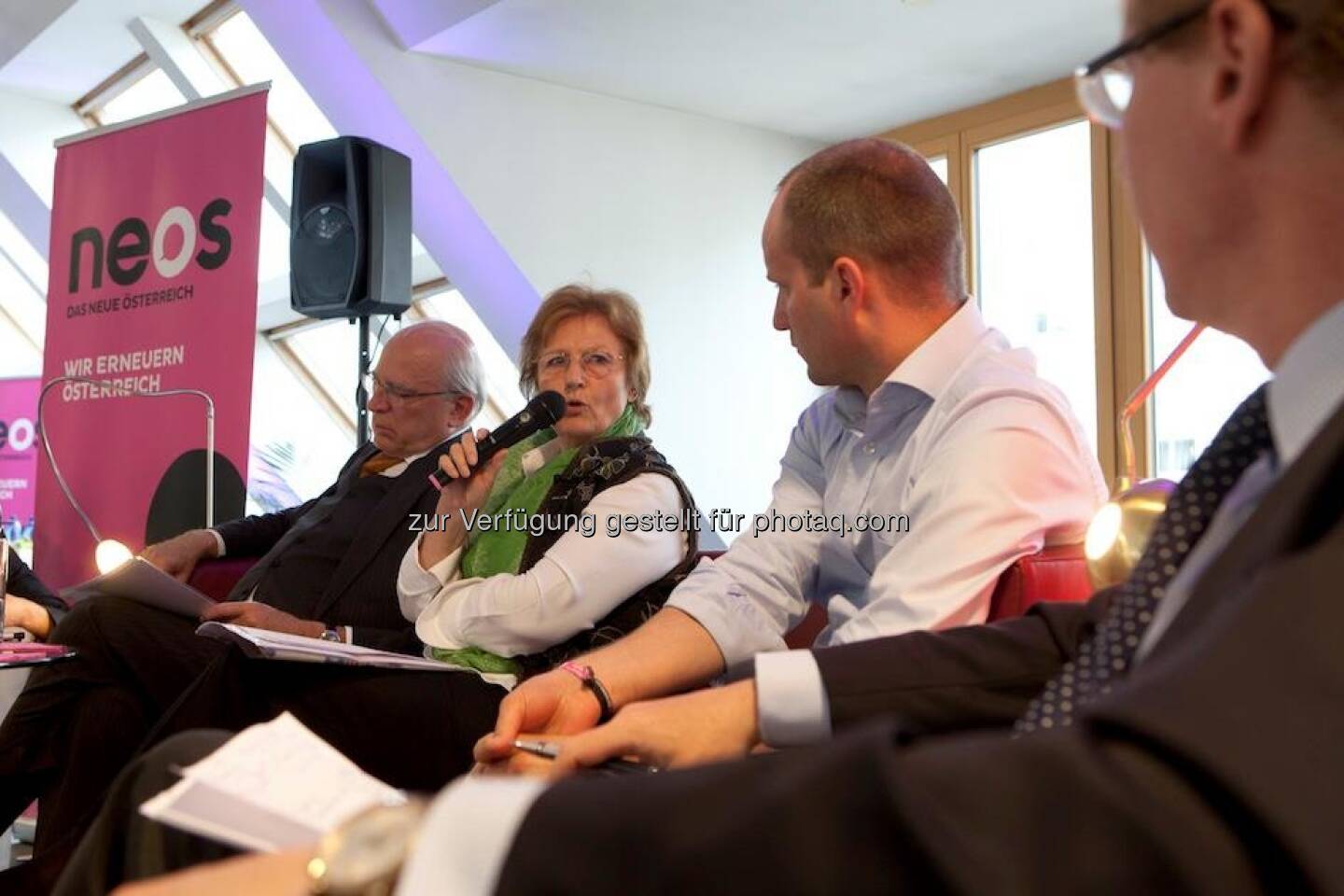 Neos: Podiumsdiskussion in der Neossphaere am 30. April 2013 mit Claus Raidl, Gudrun Biffl. Matthias Strolz und Georg Kapsch http://www.alexhalada.com