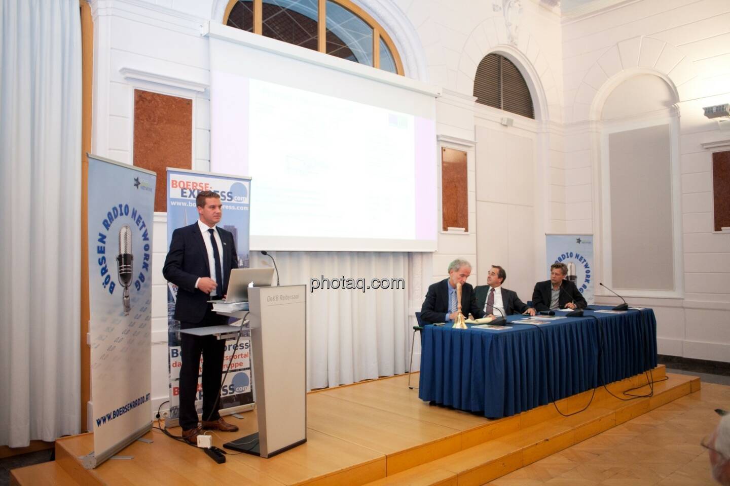 Lukas Scherzenlehner (Cleen Energy), Christian Drastil (BSN), Wolfgang Matejka (Matejka & Partner), Robert Gillinger (Börse Express)