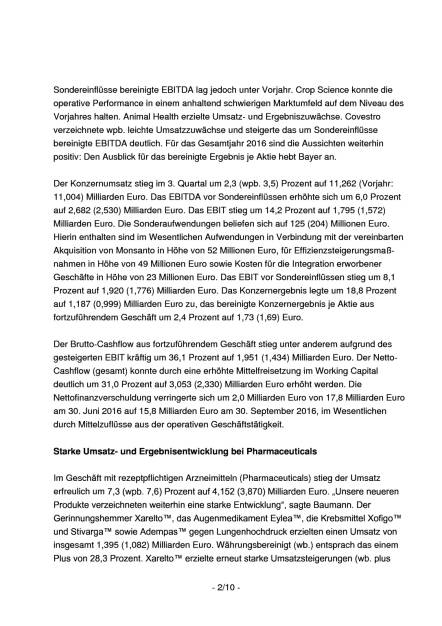 Bayer: Übernahme von Monsanto vereinbart, Seite 2/10, komplettes Dokument unter http://boerse-social.com/static/uploads/file_1934_bayer_ubernahme_von_monsanto_vereinbart.pdf (26.10.2016) 