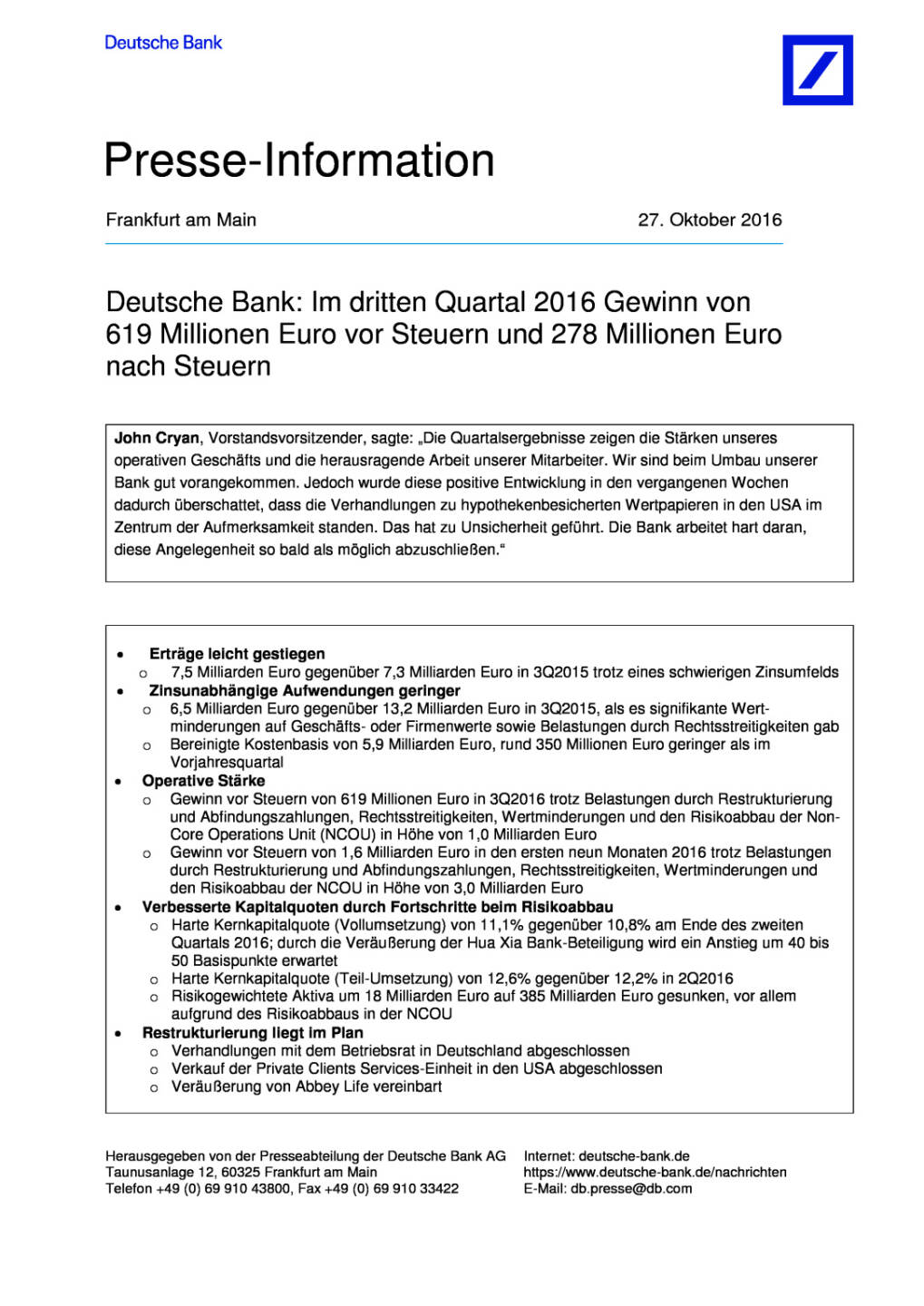 Deutsche Bank: 3. Quartal 2016, Seite 1/8, komplettes Dokument unter http://boerse-social.com/static/uploads/file_1936_deutsche_bank_3_quartal_2016.pdf