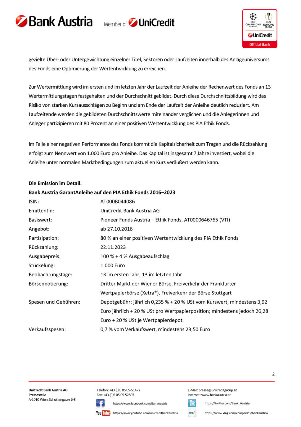 Bank Austria GarantAnleihe Pioneer Ethik Fonds, Seite 2/3, komplettes Dokument unter http://boerse-social.com/static/uploads/file_1942_bank_austria_garantanleihe_pioneer_ethik_fonds.pdf