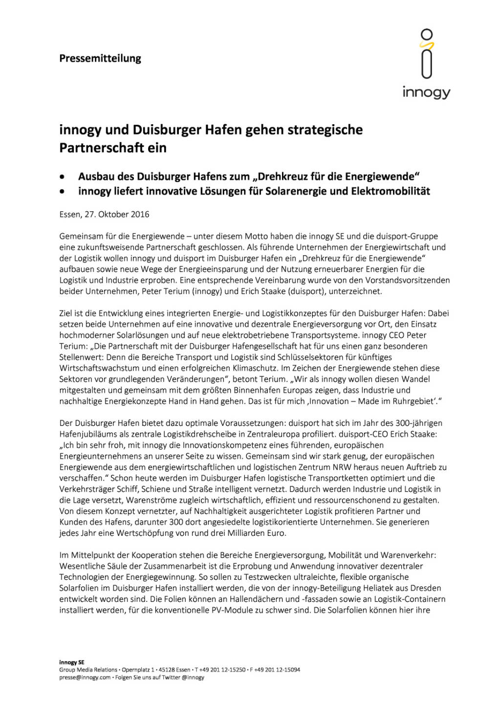 innogy und Duisburger Hafen: strategische Partnerschaft, Seite 1/2, komplettes Dokument unter http://boerse-social.com/static/uploads/file_1945_innogy_und_duisburger_hafen_strategische_partnerschaft.pdf