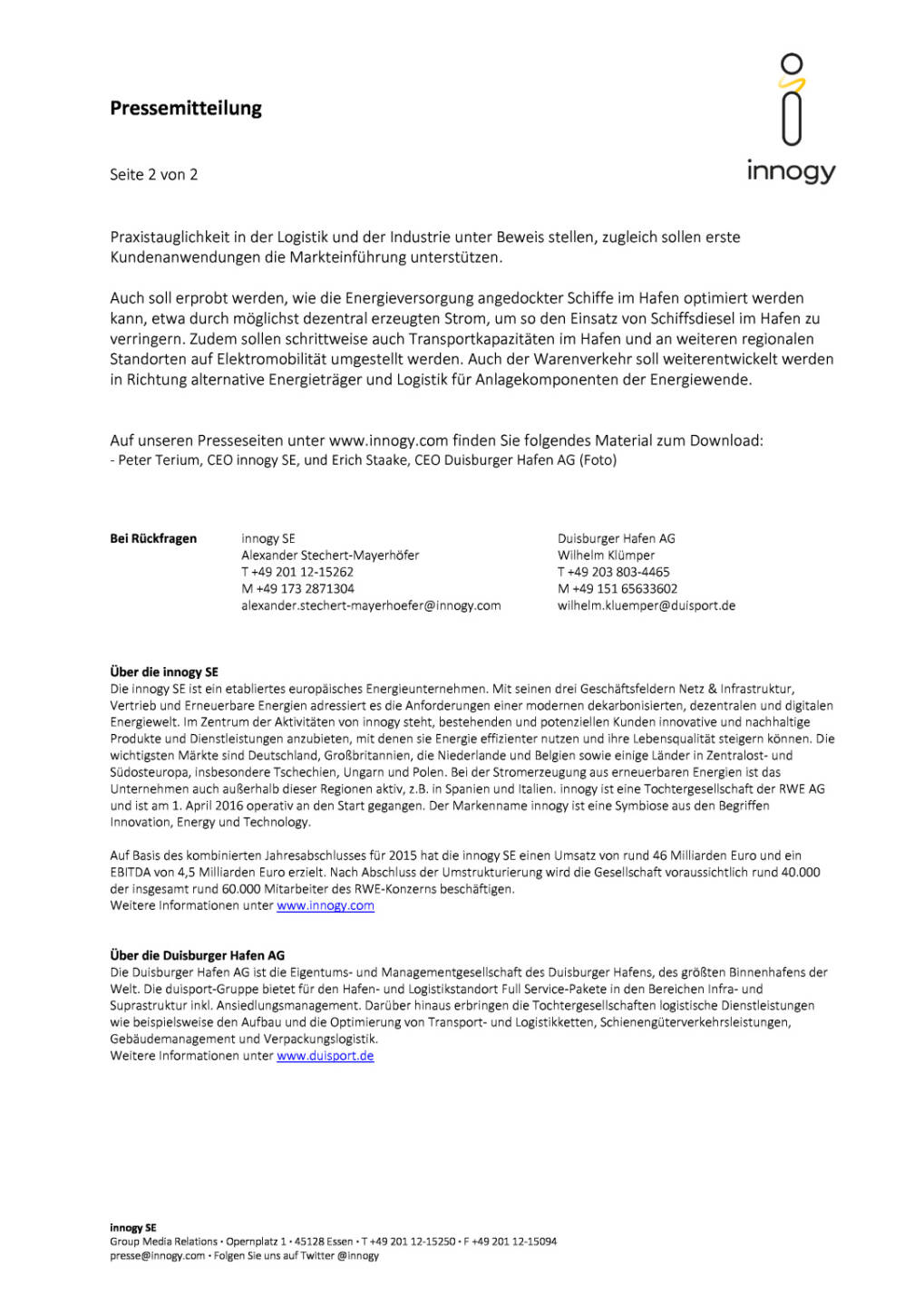 innogy und Duisburger Hafen: strategische Partnerschaft, Seite 2/2, komplettes Dokument unter http://boerse-social.com/static/uploads/file_1945_innogy_und_duisburger_hafen_strategische_partnerschaft.pdf