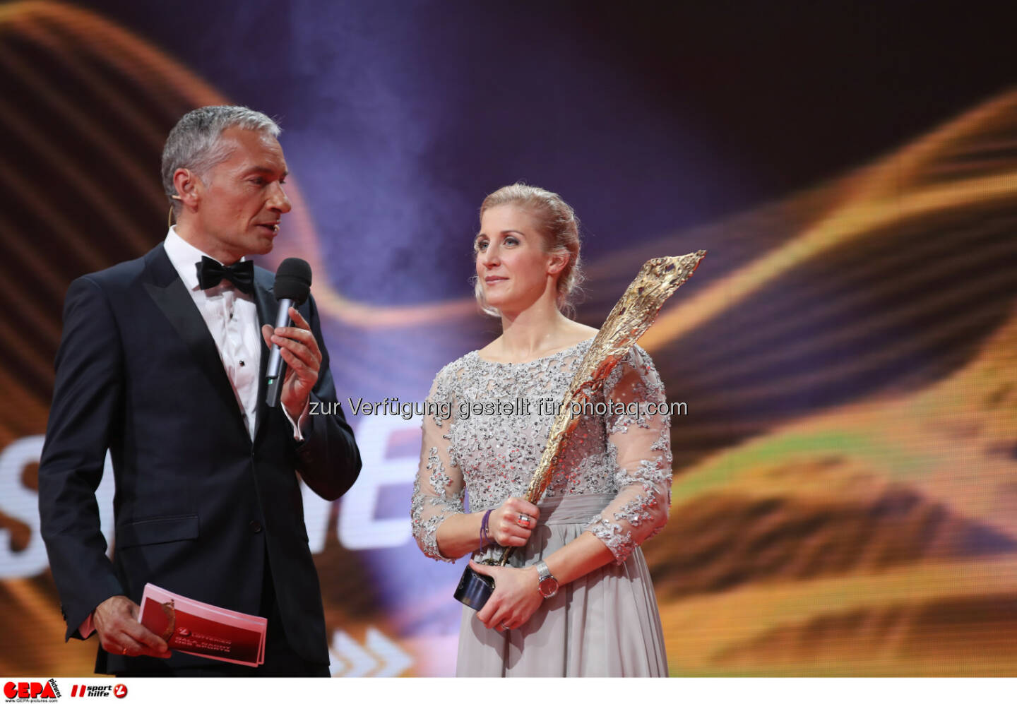 Rainer Pariasek and Eva-Maria Brem (AUT) Photo: GEPA pictures/ Christian Walgram