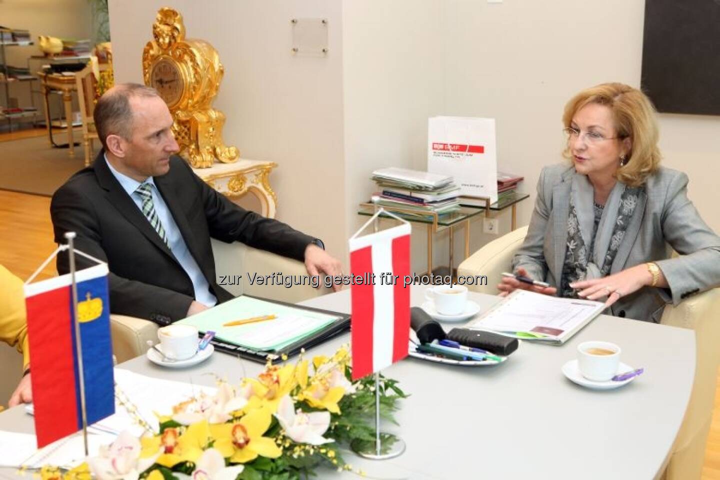 Maria Fekter mit Regierungschef Adrian Hasler (Liechtenstein)