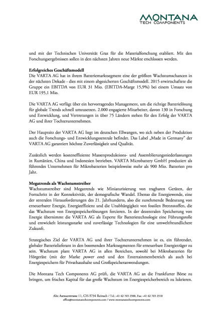 Montana-Tochter Varta AG bereitet Börsengang vor, Seite 2/4, komplettes Dokument unter http://boerse-social.com/static/uploads/file_1960_montana-tochter_varta_ag_bereitet_borsengang_vor.pdf (03.11.2016) 