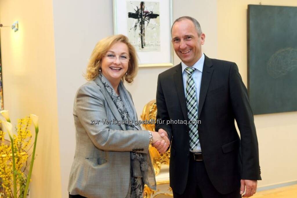 Maria Fekter mit Regierungschef Adrian Hasler (Liechtenstein), © BMF (02.05.2013) 