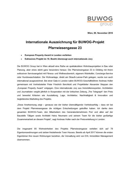 Internat. Auszeichnung für Buwog-Projekt, Seite 1/2, komplettes Dokument unter http://boerse-social.com/static/uploads/file_1963_internat_auszeichnung_für_buwog-projekt.pdf (08.11.2016) 