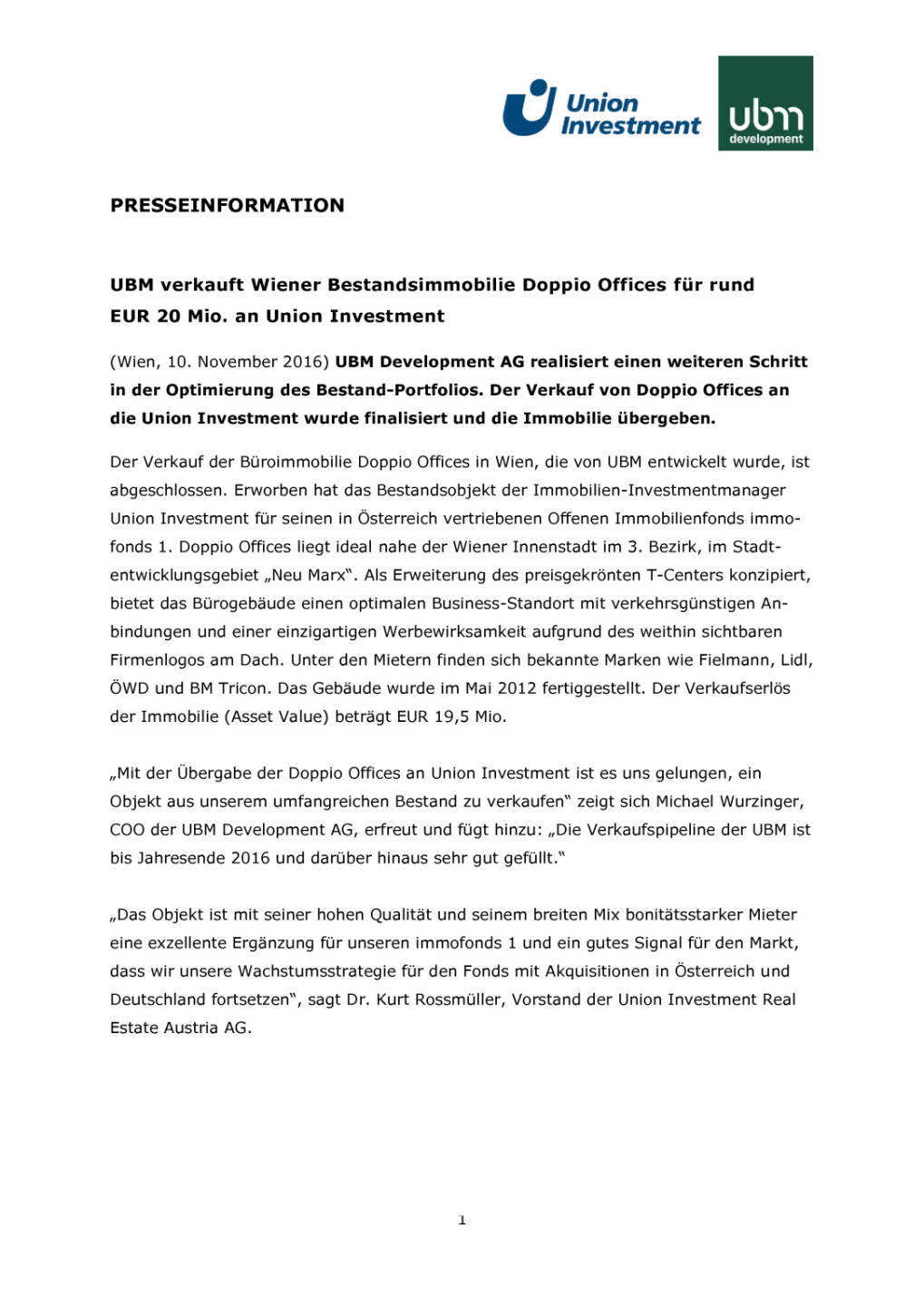 UBM verkauft Wiener Bestandsimmobilie Doppio Offices, Seite 1/3, komplettes Dokument unter http://boerse-social.com/static/uploads/file_1968_ubm_verkauft_wiener_bestandsimmobilie_doppio_offices.pdf