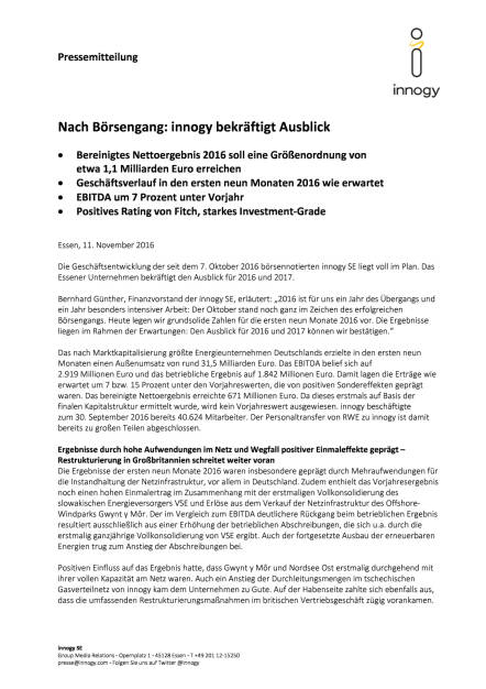 Nach Börsengang: innogy bekräftigt Ausblick, Seite 1/5, komplettes Dokument unter http://boerse-social.com/static/uploads/file_1971_nach_borsengang_innogy_bekraftigt_ausblick.pdf (11.11.2016) 