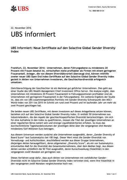 UBS: Neue Zertifikate auf den Solactive Global Gender Diversity Index, Seite 1/4, komplettes Dokument unter http://boerse-social.com/static/uploads/file_1988_ubs_neue_zertifikate_auf_den_solactive_global_gender_diversity_index.pdf (22.11.2016) 