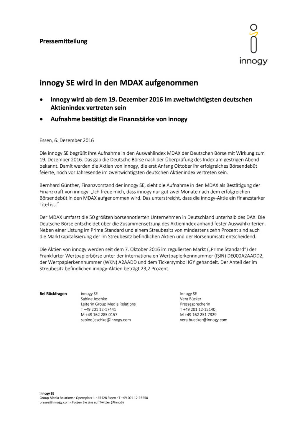 innogy SE wird in den MDAX aufgenommen, Seite 1/1, komplettes Dokument unter http://boerse-social.com/static/uploads/file_2005_innogy_se_wird_in_den_mdax_aufgenommen.pdf