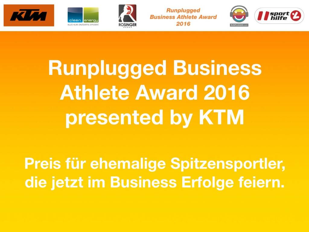 Business Athelete Award 2016 presented by KTM (06.12.2016) 