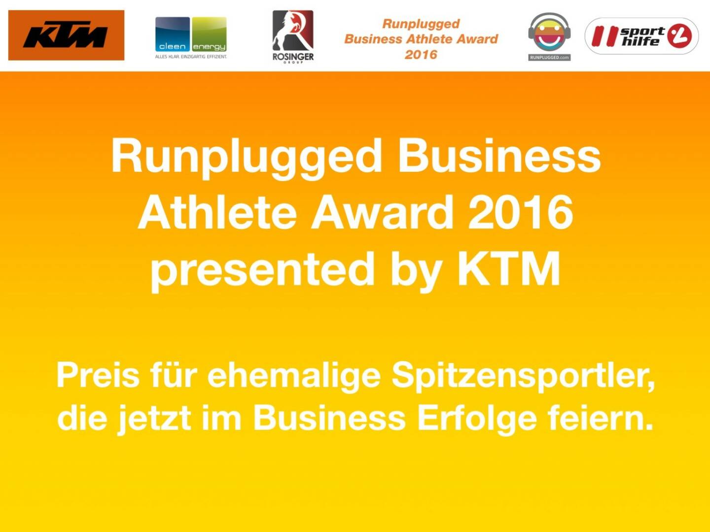 Business Athelete Award 2016 presented by KTM