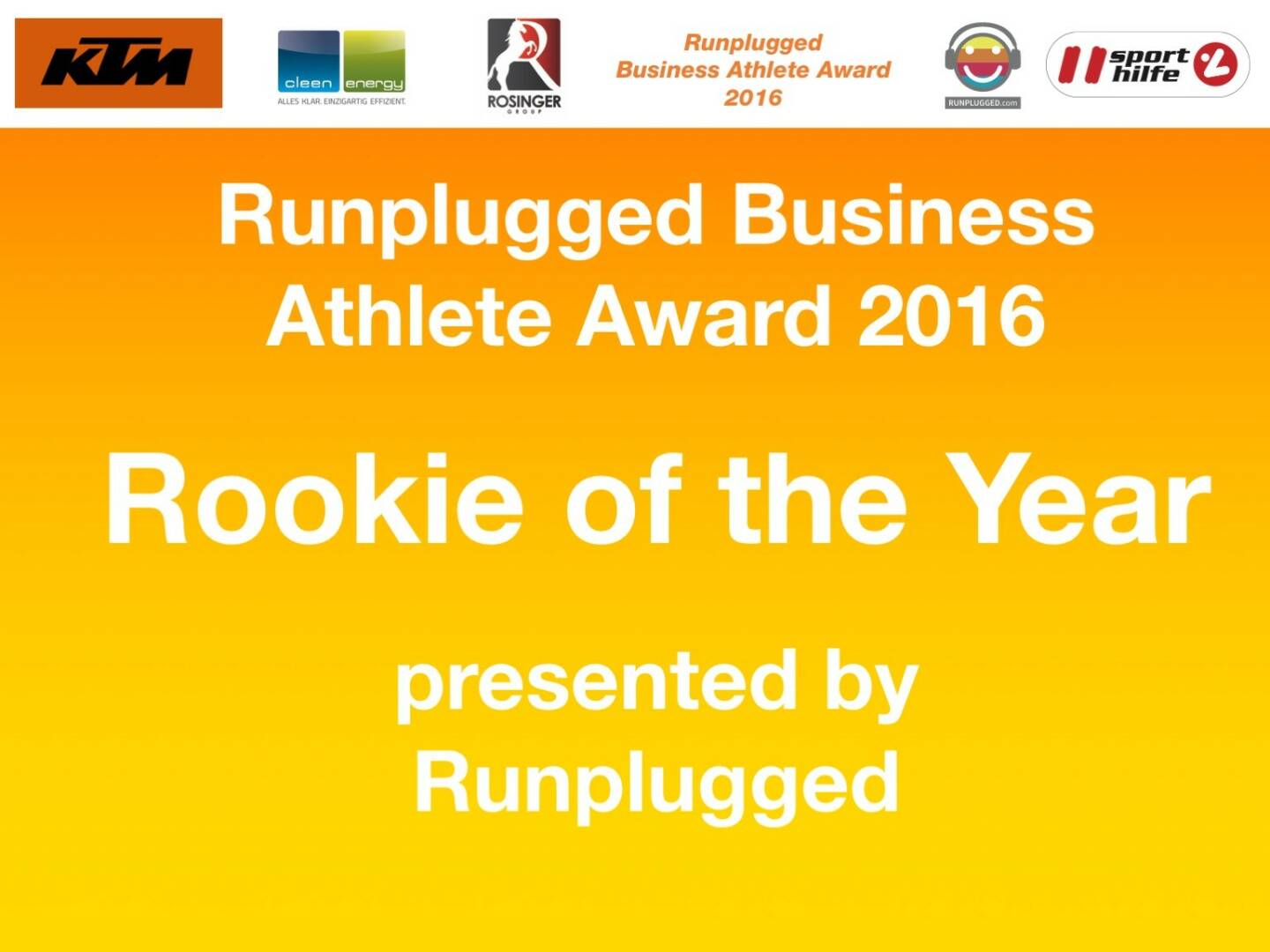 Business Athelete Award 2016 - Rookie of the Year
