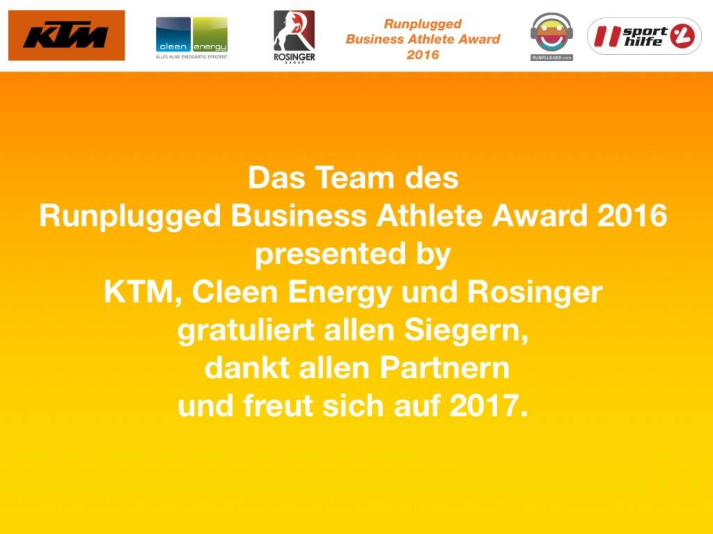 Business Athelete Award 2016 - Danke (06.12.2016) 