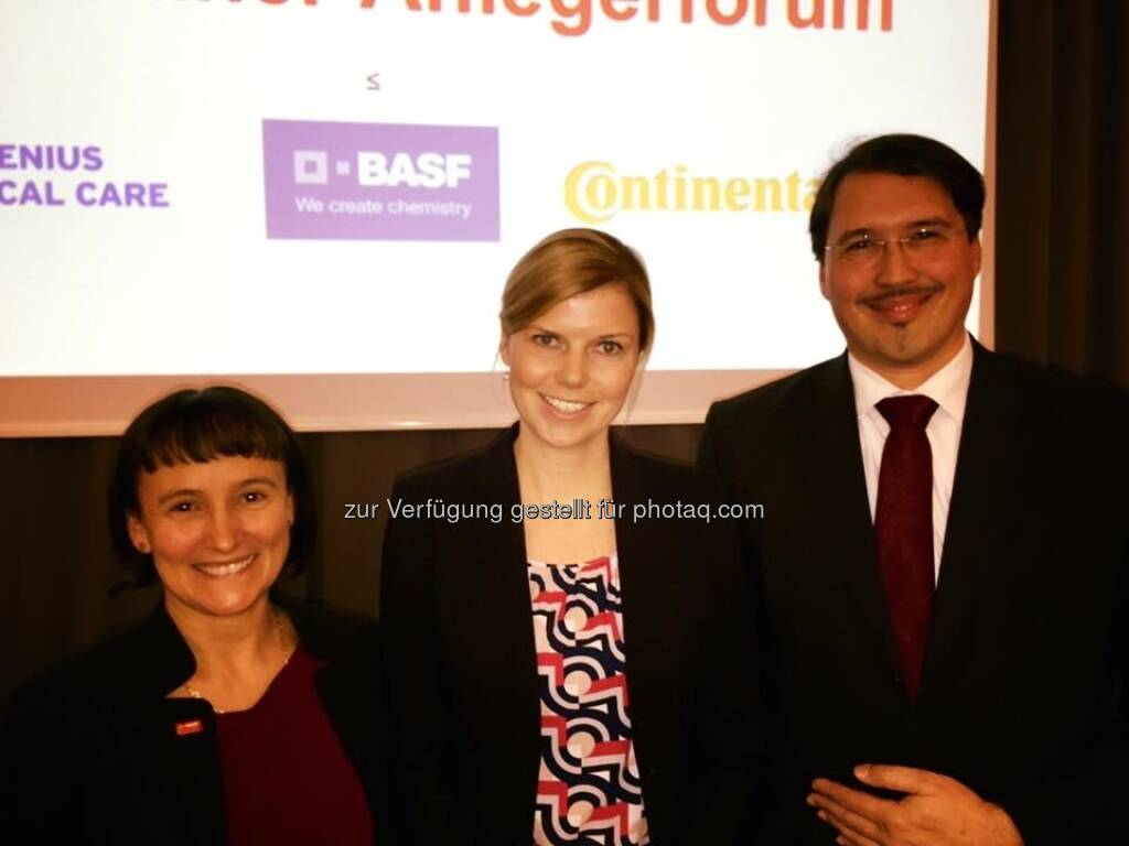 Andrea Wentscher BASF, Juliane Beckmann Fresenius Medical Care, Klaus Paesler Continental (07.12.2016) 