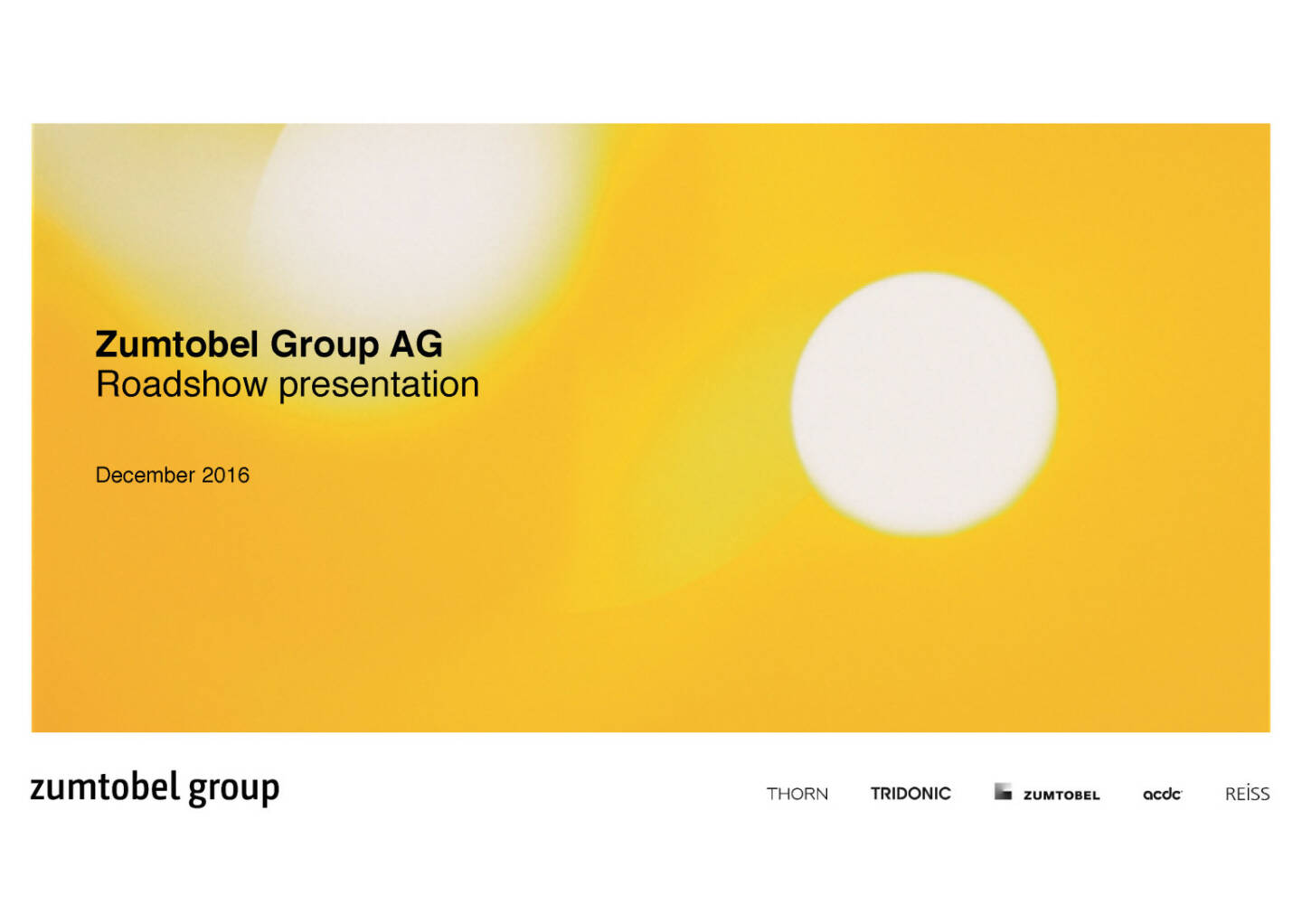 Zumtobel Group AG presentation December 2016