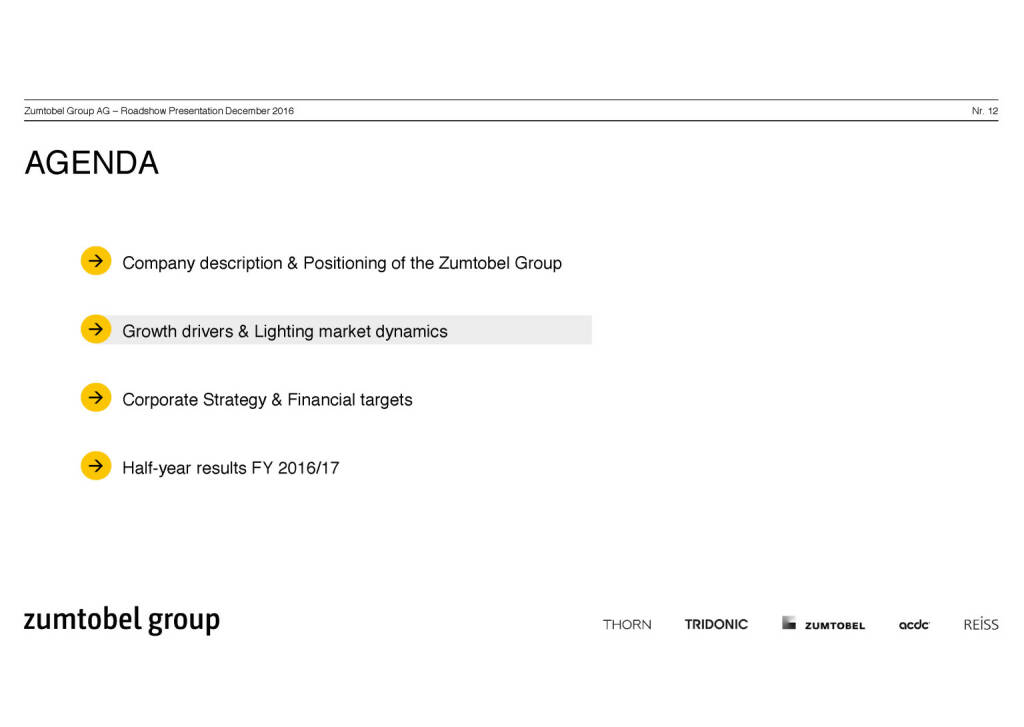 Zumtobel Group - Agenda (07.12.2016) 