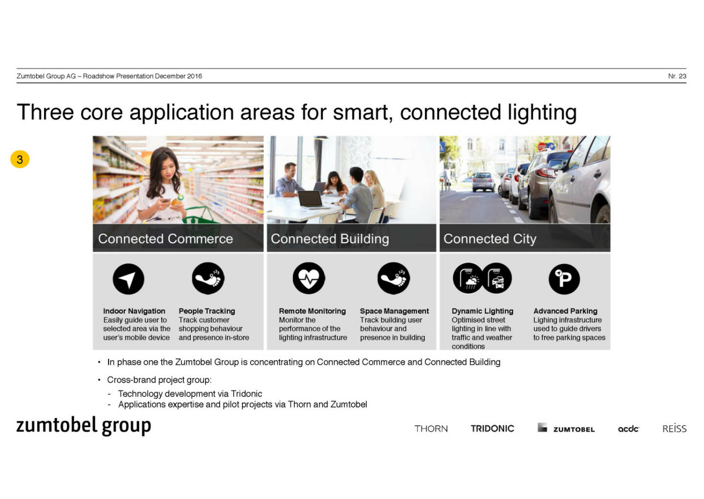 Zumtobel Group - three core applications