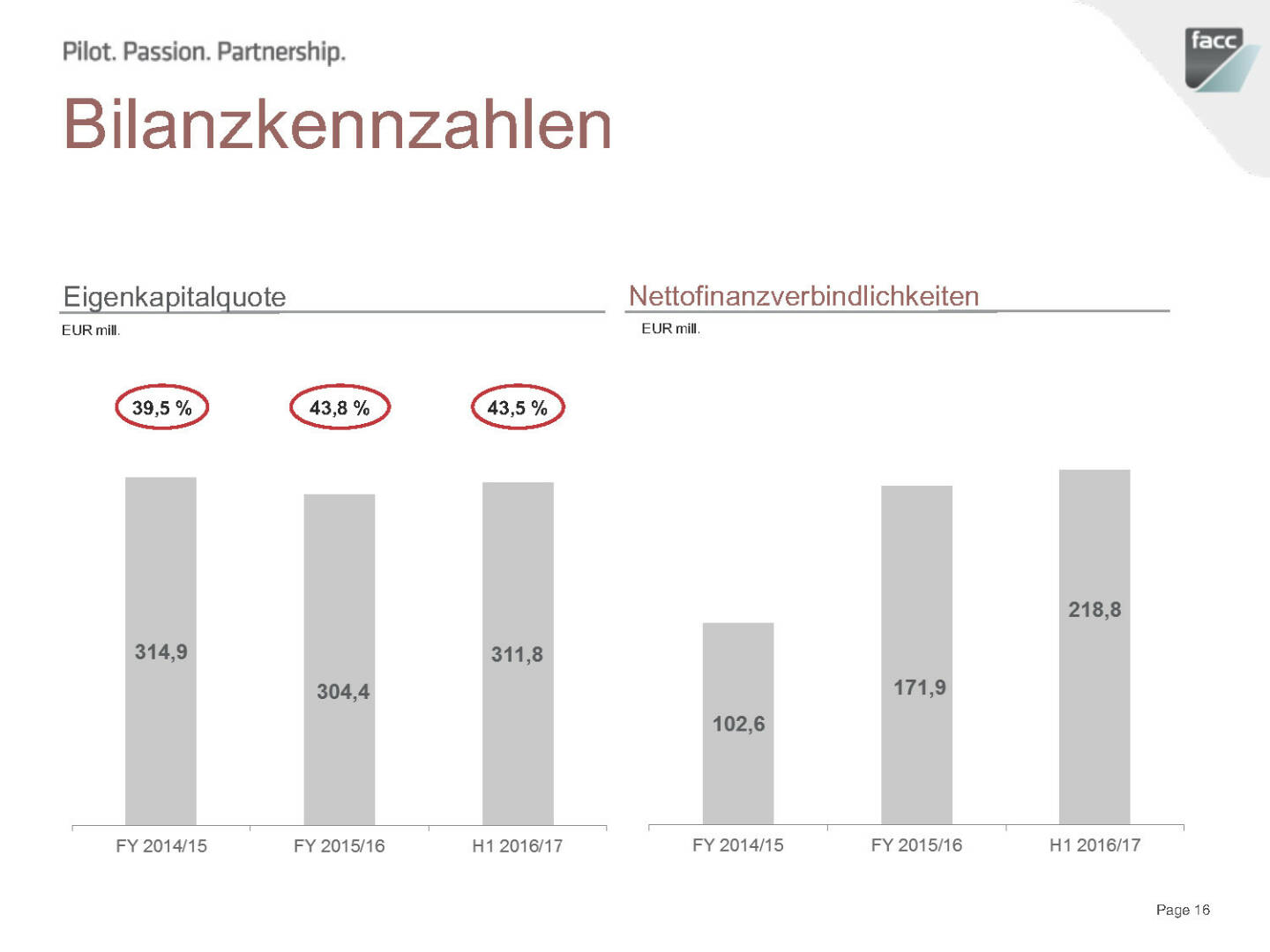 FACC Bilanzkennzahlen