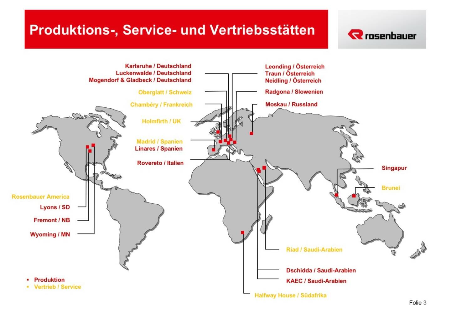 Rosenbauer Produktions-, Service- und Vertriebsstätten