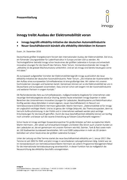 innogy treibt Ausbau der Elektromobilität voran, Seite 1/2, komplettes Dokument unter http://boerse-social.com/static/uploads/file_2018_innogy_treibt_ausbau_der_elektromobilität_voran.pdf (14.12.2016) 