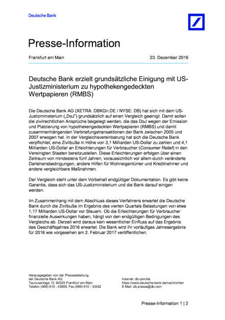 Deutsche Bank erzielt grundsätzliche Einigung mit US-Justizministerium, Seite 1/2, komplettes Dokument unter http://boerse-social.com/static/uploads/file_2040_deutsche_bank_erzielt_grundsätzliche_einigung_mit_us-_justizministerium.pdf (23.12.2016) 