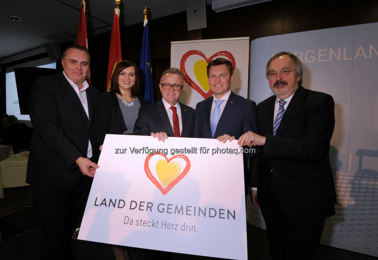 Hans Peter Doskozil, Astrid Eisenkopf, Hans Niessl, Erich Trummer, Franz-Reinhard Habbel  - Amt der Burgenländischen Landesregierung: Grundsatzerklärung des burgenländischen Landeshauptmannes (Fotocredit: Land Burgenland)