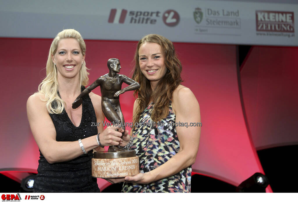 Marion Kreiner (AUT) und Tina Maze (SLO), Foto: GEPA pictures/ Markus Oberlaender (08.05.2013) 