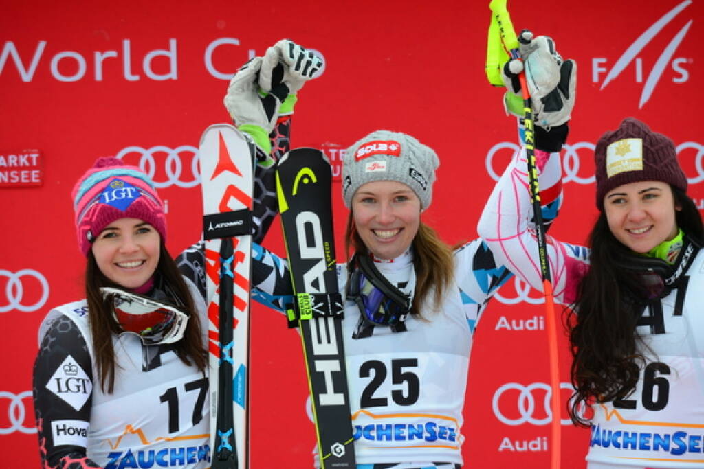 Christine Scheyer der neue ÖSV-Abfahrts-Stern: Sieg in Zauchensee vor Tina Weirather und Jacqueline Wiles (c) Zauchensee-Amade (zugemailt), © Aussendung (15.01.2017) 