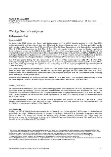 SAP: Ergebnisse Q4/2016, Seite 2/24, komplettes Dokument unter http://boerse-social.com/static/uploads/file_2071_sap_ergebnisse_q42016.pdf (24.01.2017) 