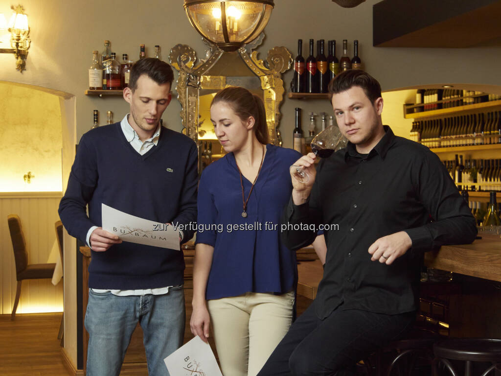 Daniel Kellner, Anna Andert, Benjamin Buxbaum - Zingerle Communications e.U.: BUXBAUM Restaurant – historisches Gewölbe, neuer Küchenchef (Fotocredit: Restaurant BUXBAUM), © Aussendung (24.01.2017)