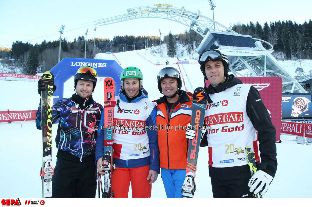 Ski for Gold Charity Race. Image shows Reinfried Herbst, Manfred Pranger, managing director Harald Bauer (Sporthilfe) and Mario Matt.
Photo: GEPA pictures/ Harald Steiner (26.01.2017) 