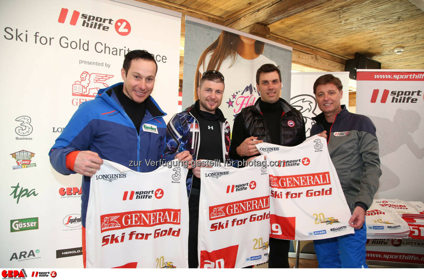 Ski for Gold Charity Race. Image shows Manfred Pranger, Reinfried Herbst, Mario Matt and managing director Harald Bauer (Sporthilfe). Photo: GEPA pictures/ Harald Steiner