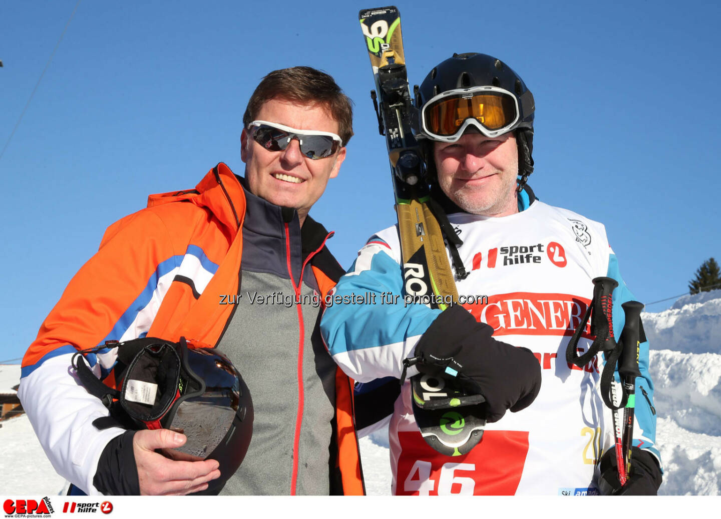 Ski for Gold Charity Race. Image shows managing director Harald Bauer (Sporthilfe) and Christoph Sauermann. Photo: GEPA pictures/ Harald Steiner