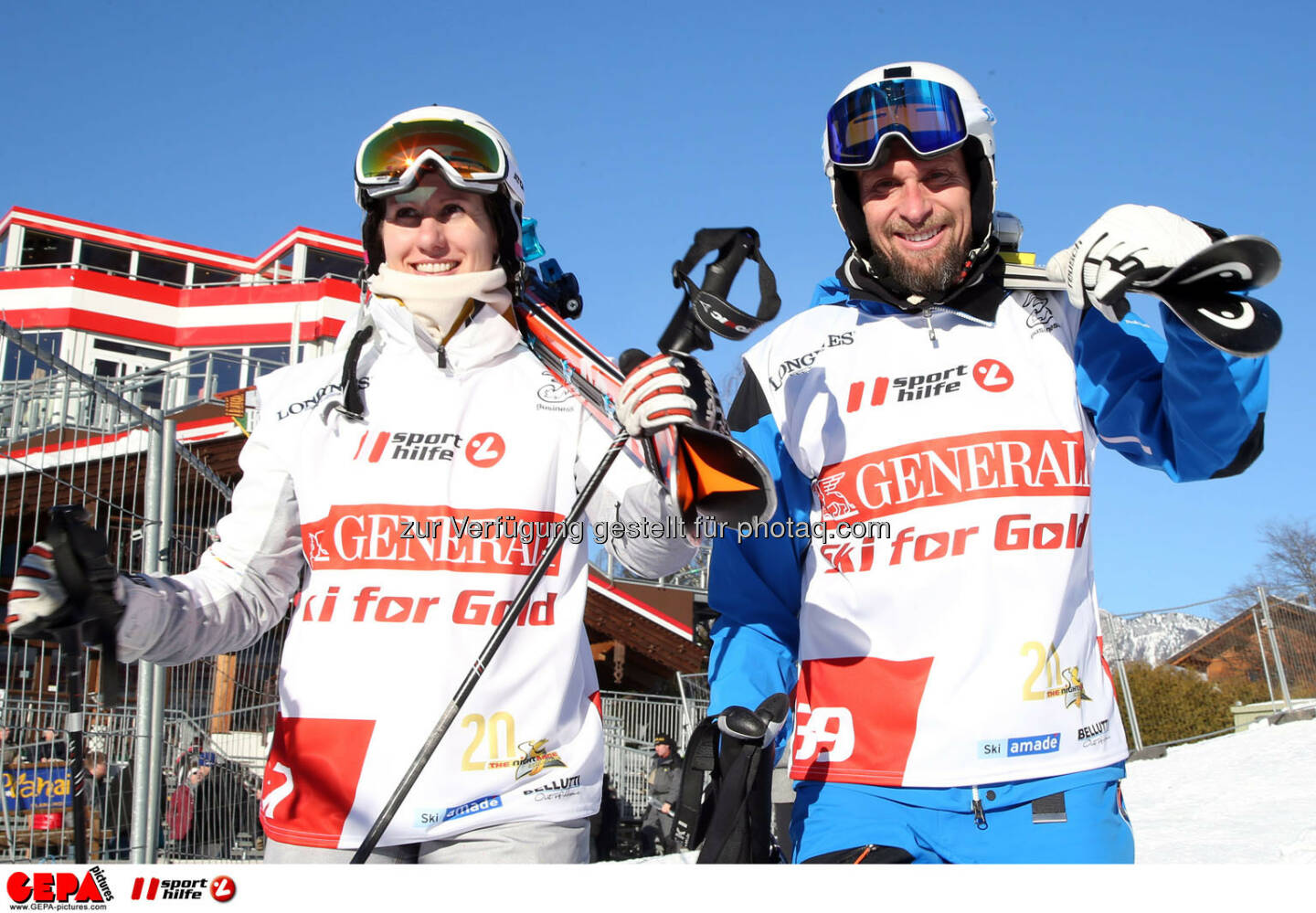 Ski for Gold Charity Race. Image shows Brigitte Kliment-Obermoser and Marco Buechel. Photo: GEPA pictures/ Harald Steiner