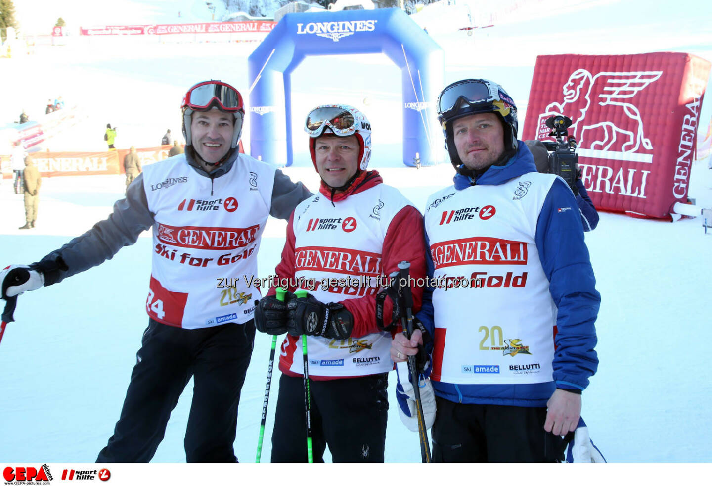 Ski for Gold Charity Race. Image shows Christoph Stadler, Christian Reslhuber and Herwig Langganger. Photo: GEPA pictures/ Harald Steiner
