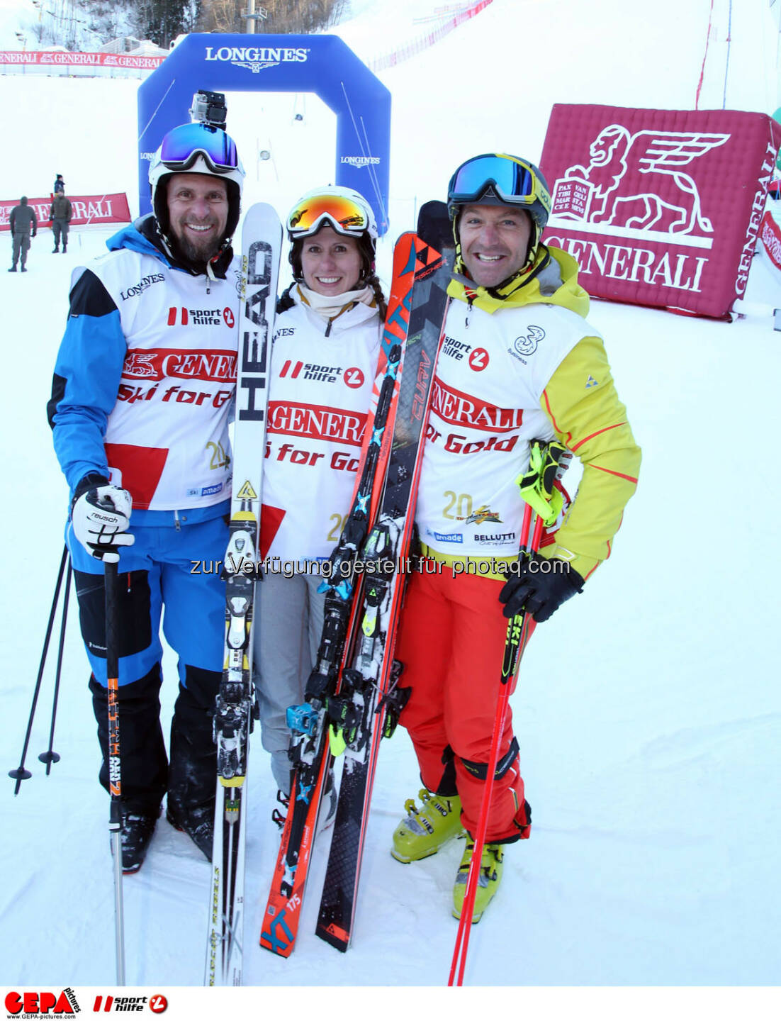 Ski for Gold Charity Race. Image shows Marco Buechel, Brigitte Kliment-Obermoser and Hans Knauss. Photo: GEPA pictures/ Harald Steiner